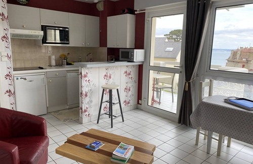 Saint-Cast-le-Guildo Apartment | Located in a quiet residence, pleasant T2 apartment with lovely sea view for 4 people
