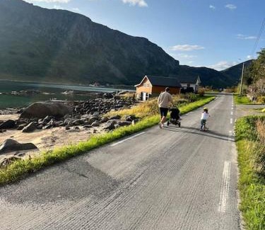 Flakstad Apartment | Lofoten Fjord Apartment - Kvalvika Beach & Ryten