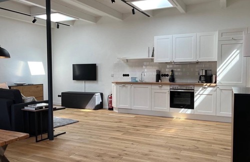 Friedrichstadt Apartment | Loftwohnung 2 in Charmantem Hinterhof in Grachtnähe und Treene