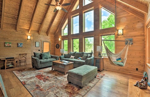 Indian Lake House | Log Cabin Getaway on Double Lot at Indian Lake!
