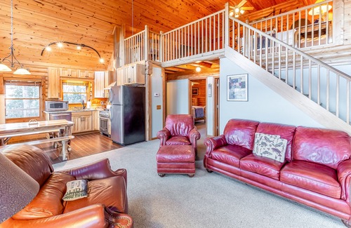 Sylva House | Log cabin with amazing mountain views, pool table, movie room & fireplace