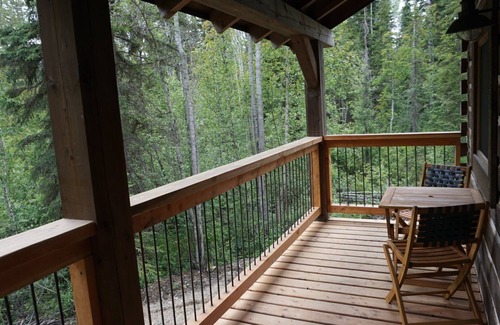Golden Cabin | Log Dovetail Rooster Cabin - Mountain Life Getaway!