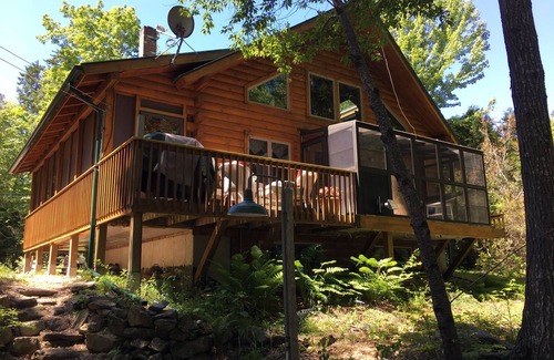 West Enfield House | Log home on untouched cold stream lake