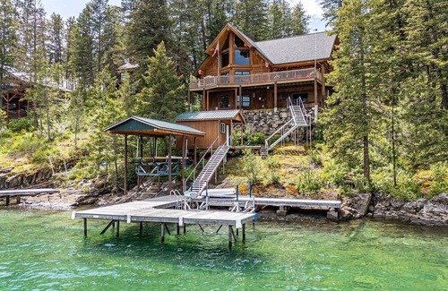 Polson House | Log Home with Lake Access and Views of the Missions