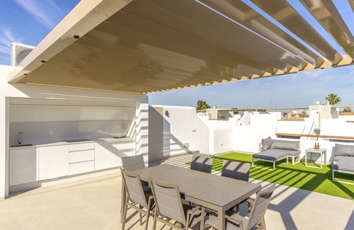 Santiago de la Ribera Apartment | Lovely apartment for 6 guests with A/C, WIFI, pool and terrace