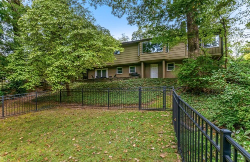 Lynn House | Lovely downtown home with fireplace, 2 enclosed yards, stone patio, washer/dryer