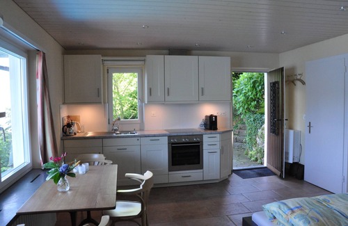 Gerra Apartment | Lovingly furnished studio apartment with a pool and a magnificent panoramic view