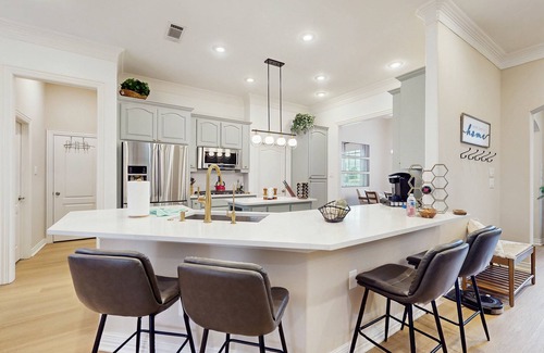 Sachse House | Luxurious home w/sparkling private pool, large yard w/games, & Pack N Play