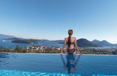 Nidri Villa | Luxurious Twin Stone Villa with breathtaking view