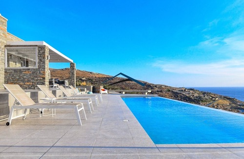 Kea Villa | Luxurious villa with a large pool and fantastic sea and sunset view. Sleeps 14.