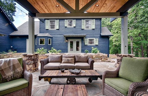 Asheville House | Luxury 4 King Bdrm, 4.5 Bth, Pavilion; Fire Place, TV, Waterfall, Fire Pit