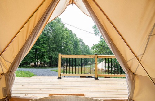 Great Cacapon RV Rental | Luxury Camping with King Bed - Cacapon Tent