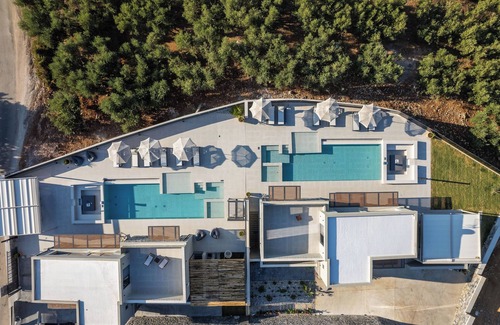Geropotamos Villa | Luxury Estate with Sea Views, Fire Pit & near beach