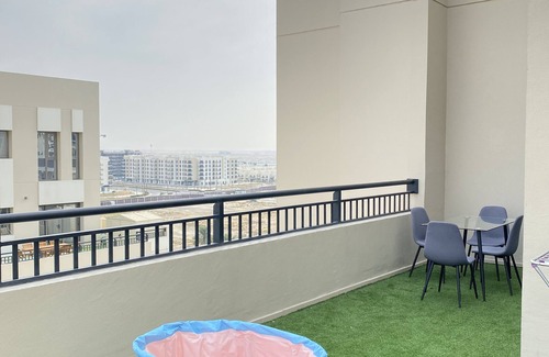 Dubai Apartment | Luxury & Lovely Calm 3BR Apartment with Pool view in a private Gated Community