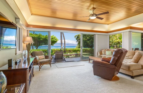 Historic Lahaina Front Street Condo | Luxury Ocean Front, premier beach location Lahaina, Puunoa Beach Estates #105