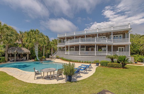 East Beach House | Luxury Oceanfront Home with Pool, Guest House, Tiki Bar and Direct Beach Access