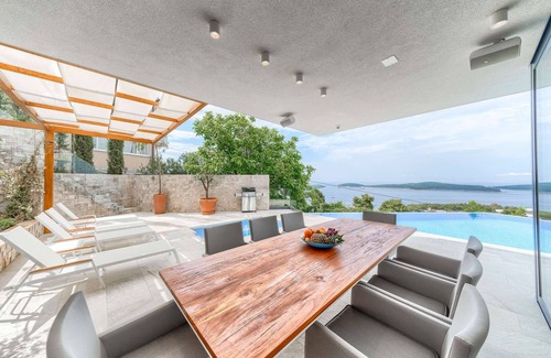 Hvar Villa | Luxury Villa Royal - modern newly built villa with views of Hvar town, the sea and the islands