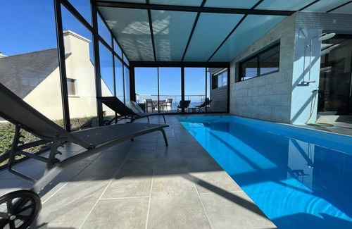 Pleubian House | Luxury villa superb sea view beach indoor heated pool SPA sauna