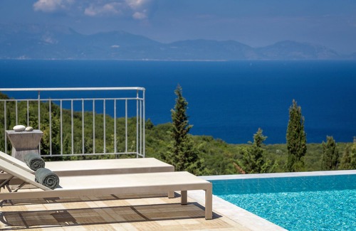 Fiskardo Villa | Luxury Villa with Heated Infinity Pool, Spectacular Sea Views, Great Location
