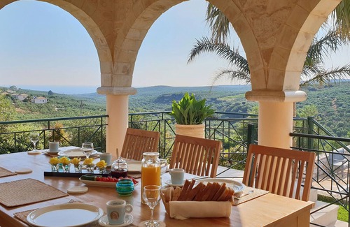 Darmarochori Villa | Luxury Villa with pool, located on a prominent hill, a few minutes to the sea.