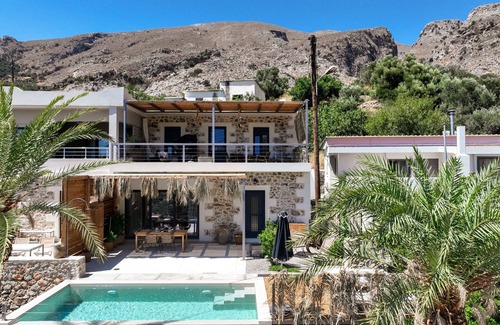 Fragkokastello House | Luxury village house with private pool and sea view in beautiful South Crete