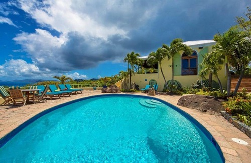 Peterborg Villa | Magens Hideaway ~ 5BR w/Heated Pool Magens Bay & BVI Views Sleeps 12