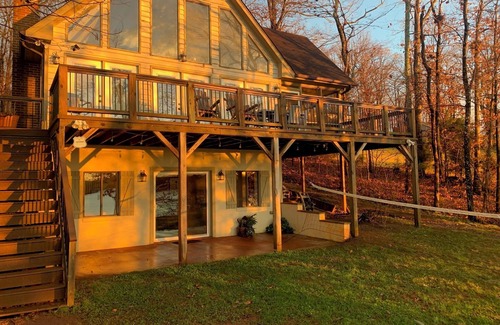 Morristown House | Main Lake House on a Cliff with Stunning Sunsets and Multi-Story Boat House