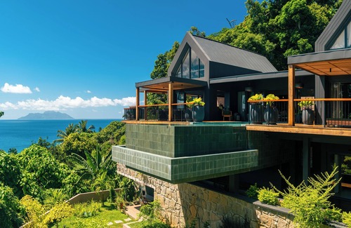 Glacis Villa | Maison Gaia Seychelles, unobstructed views over the ocean and into the sunset