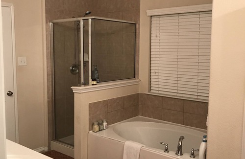 Fort Worth House | Master King Suite with attached private full bathroom.