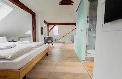 Friedrichshafen Apartment | Maybach Apartments - Modernes & zentrales Studio in Altstadtvilla - Bodenseenähe - Parkplatz - Klimaanlage