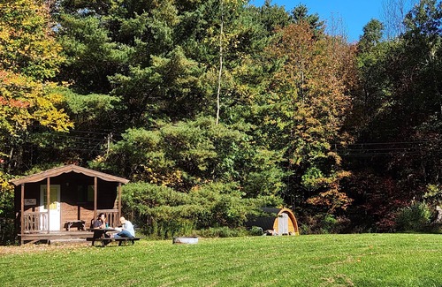 Etna Cabin | Meadow View Rustic Camping Cabin with WiFi