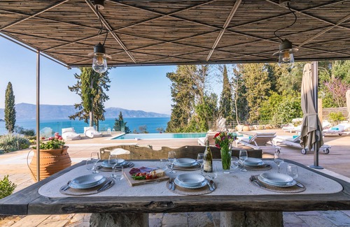 Corfu Town Villa | Melithea Seaview Villa: Stunning views, Infinity heated pool, Indoor jacuzzi