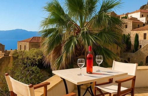 Monemvasia House | Menexes Suites | Melica Suite Balcony w/Sea View
