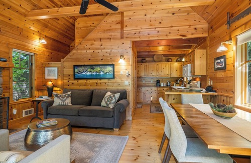 Camp Sherman Condo | Metolius River Resort Cabin 2 Luxurious cabin on the Metolius River w/fireplace