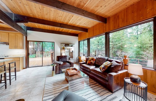 Gualala House | Mid-century home in the redwoods with expansive deck, garden & woodstove