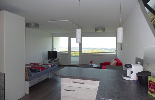 Markdorf Condo | Modern 1-bedroom apartment with mountain views and indoor pool