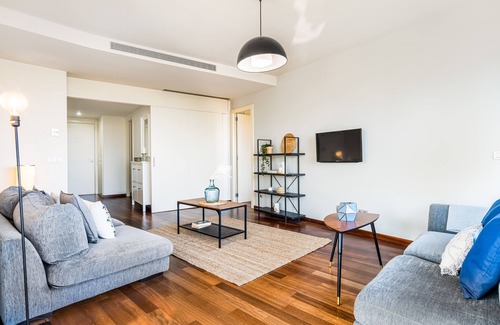Sant Adria de Besos Apartment | Modern 2-Bedroom Apartment with Balcony & Pool Access Near Forum Beach