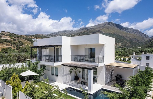 Agios Vasileios Villa | Modern brand new villa w/Private Pool, Bbq facilities & 200m from the beach