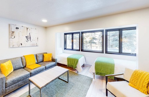 Warm Springs Condo | Modern condo with high-speed WiFi, wood-burning fireplace, & private W/D