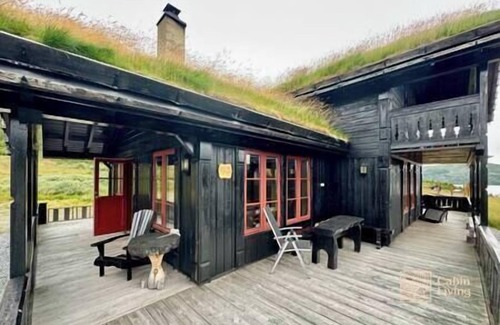 Tyinkrysset Cabin | Modern mountain cabin with sauna, bonfire & beautiful view in Filefjell