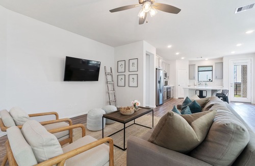 Cypress House | Modern Retreat with Game Room & Greenbelt Views - 60 day min stay