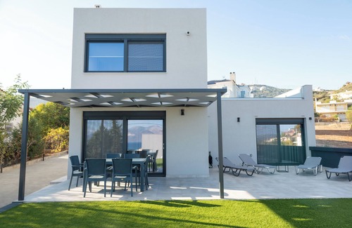 Kymi-Aliveri House | Moderne Villa mit Meerblick Große Terrasse Großer Balkon Neubau 500m vom Strand