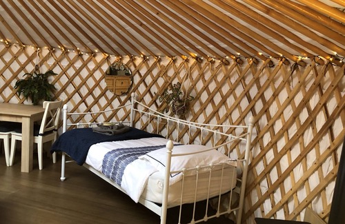 Chackmore RV Rental | Mongolian Yurt, Hottub+Sauna+Cold Plunge, Wood fire, Garden