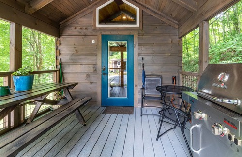 Tuckasegee House | Mossy Falls - Adorable Tiny Home Located in the Smokies with Private Waterfalls and a Fire Pit!