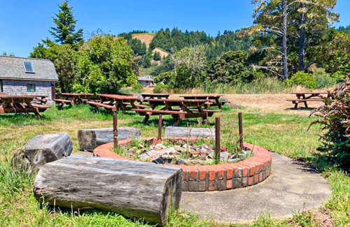 Manchester House | Mtn-view dog-friendly home with private hot tub, fireplace, patio, & grill