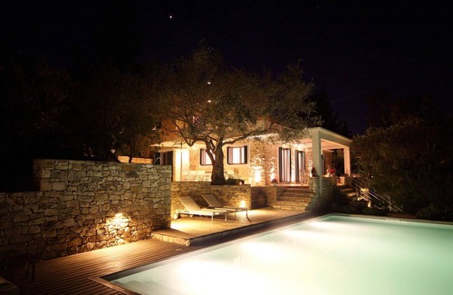 Gaios Villa | My Rental Homes - The Olive Grove with large pool and veranda with sea views.