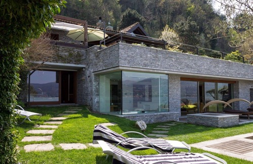 Ispra Villa | My Rental Homes - Villa Isa: worderful pool, private beach, and boat access.