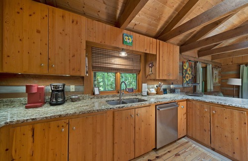 Boone Cabin | Natures Call - Creekside log cabin with hot tub and wood burning fireplace!
