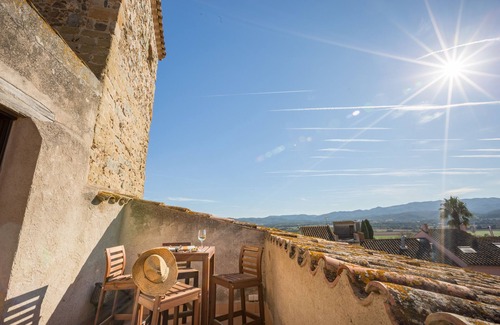 Cruilles House | Near Beaches and Golf: Chic Spacious Stone "Castle" with A/C in Medieval Village