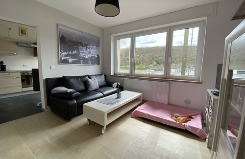 Wellmich Apartment | Neu Renovierte Moderne Wohnung am Rhein mit Garten u Burgblick
